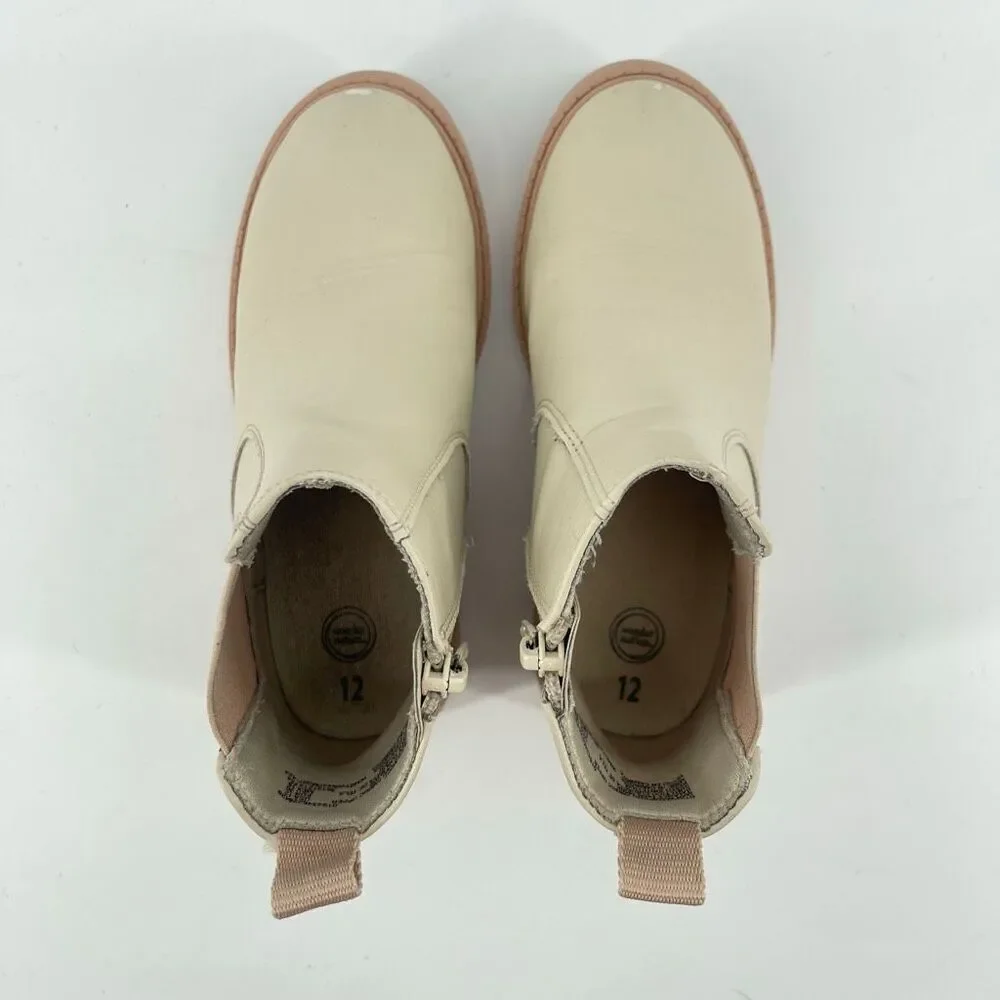 Wonder Nation Toddler Girls Pink Lug Sole Chelsea Boots Faux Leather Size 12
